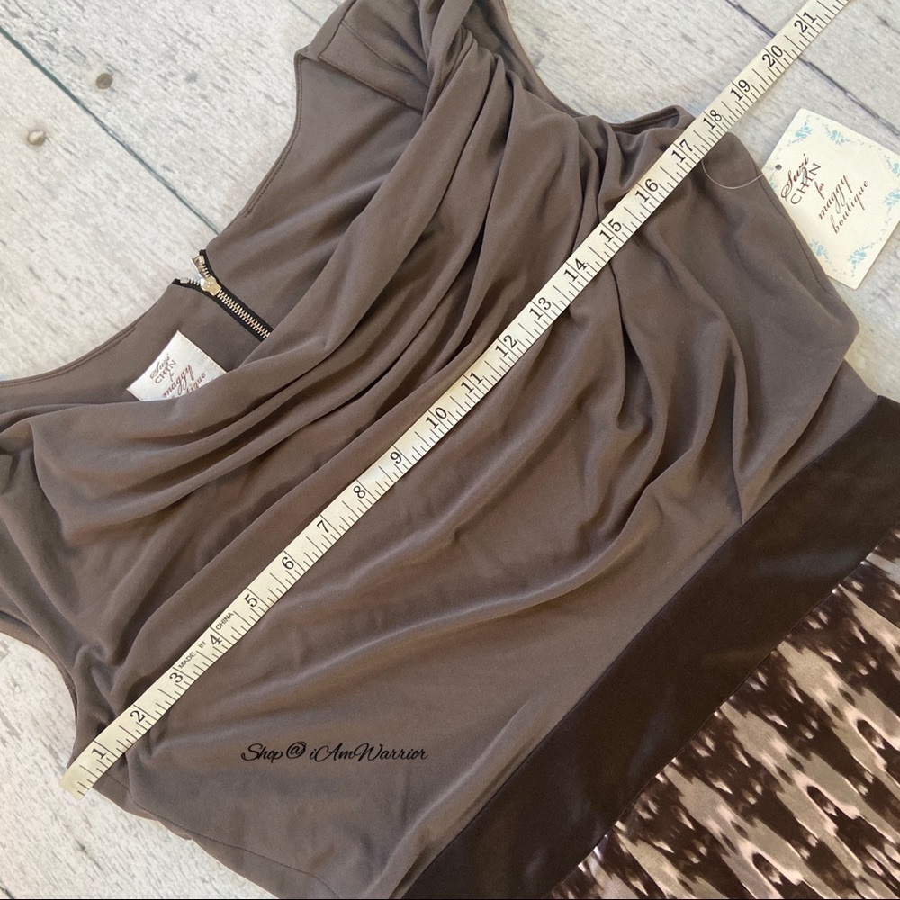 Suzi Chin NWT draped twist shoulder dress *shop@iamwarrior - Picture 6 of 9